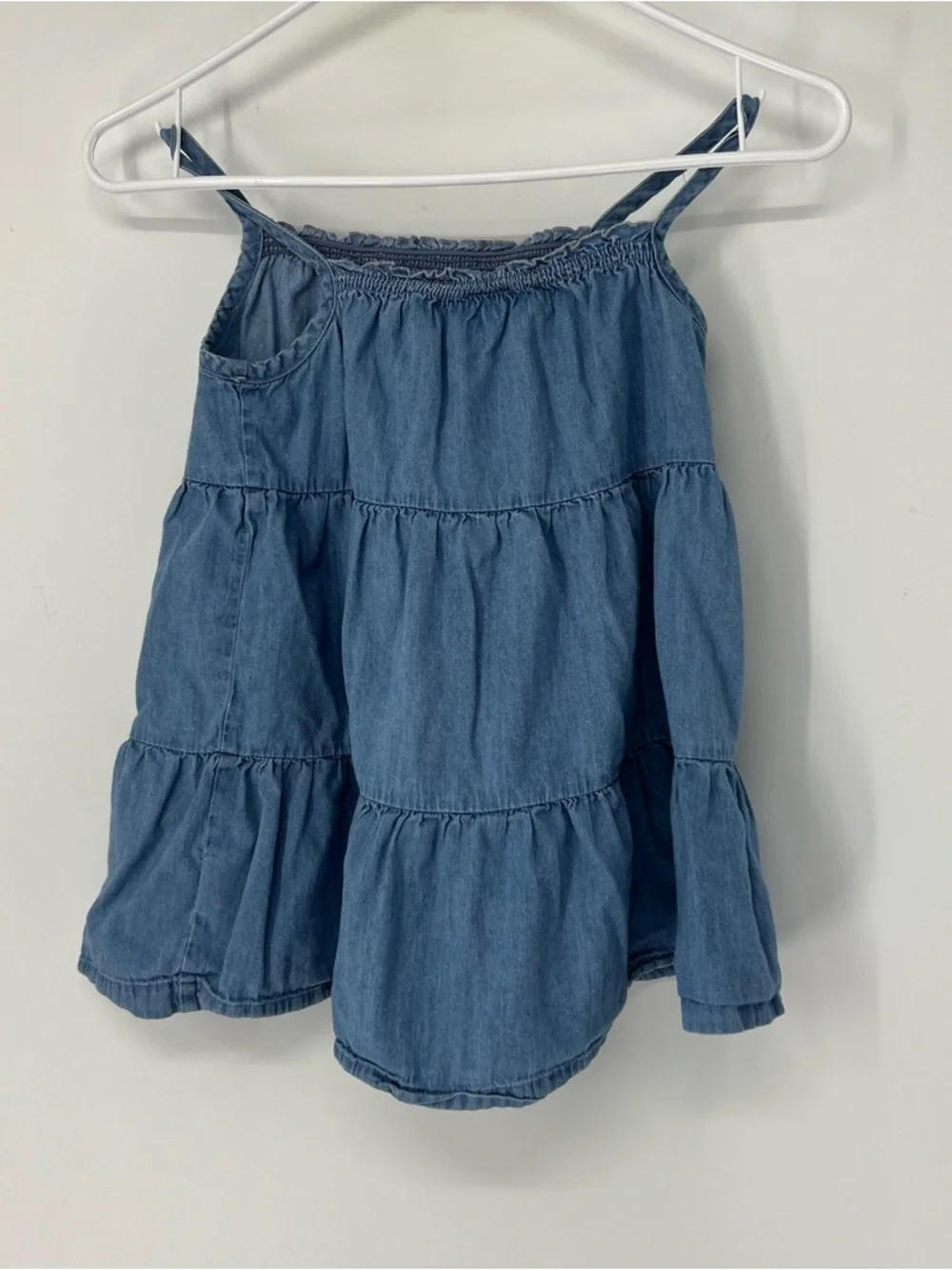 Hanna andersson girls chambray denim jumper dress size 8